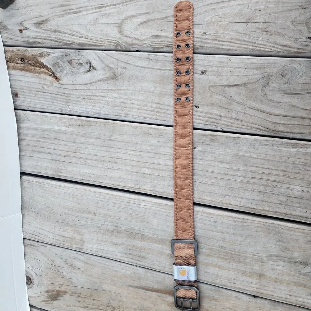 NWOT Carhartt Brown Dog Collar Nylon Reflective Wide 1.5
